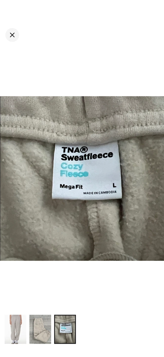TNA Aritizia Mega Fit Cozyfleece cargo joggers size large - photo 3