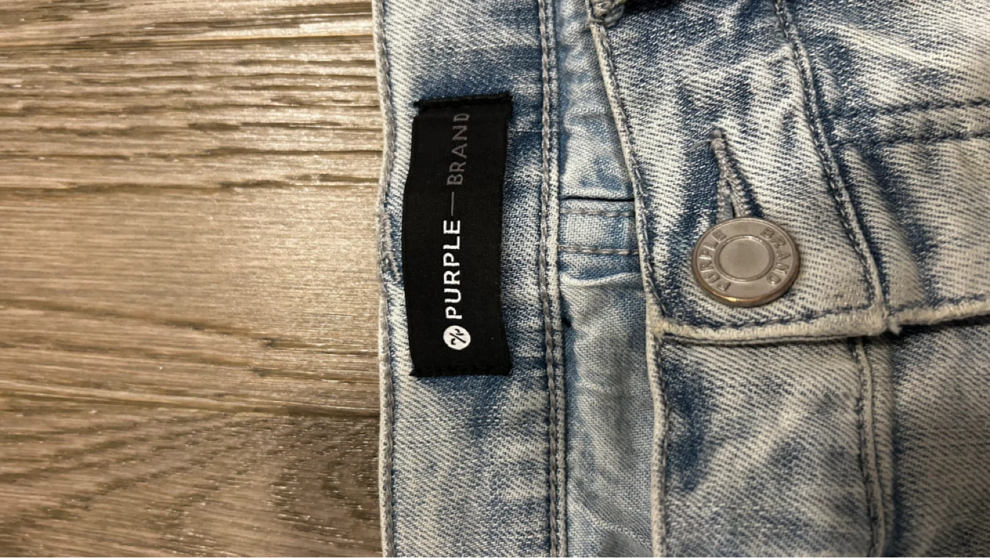 Purple Brand Jeans - Light Wash Distressed Paint Splatter Denim - photo 2