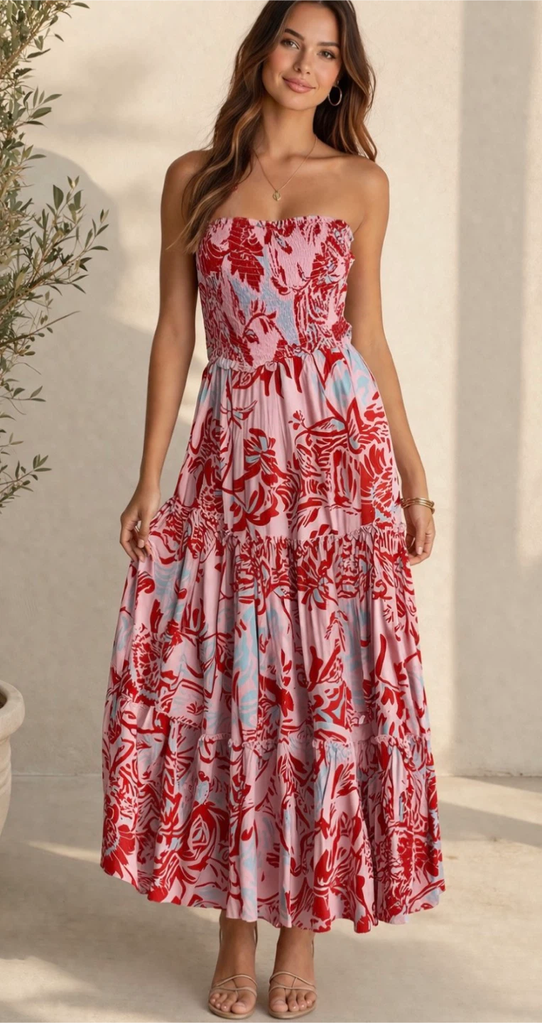Abel The Label Strapless Maxi Dress