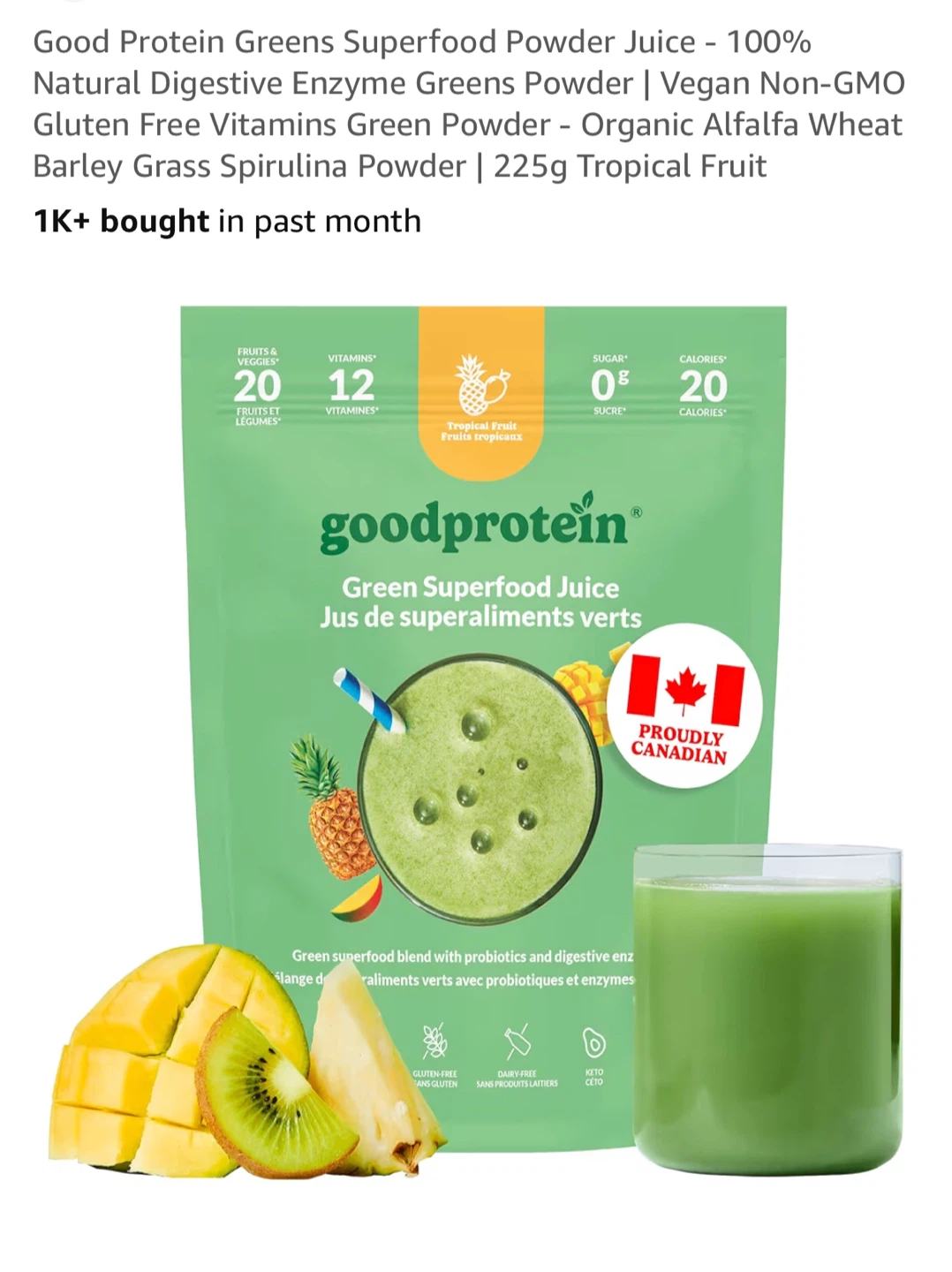 NEW 3 Bags Good Protein Greens Powder - 225g exp March 2027