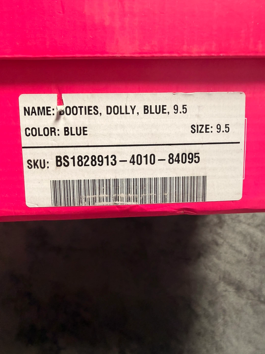 Blue Dolly Booties Size 9.5