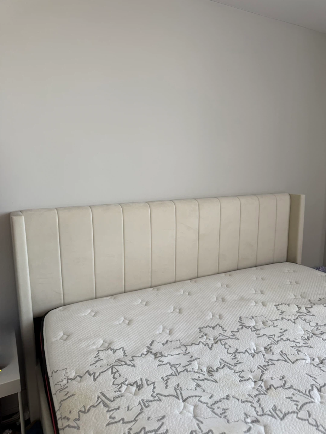 Cream Velvet Queen Bed Frame with Storage