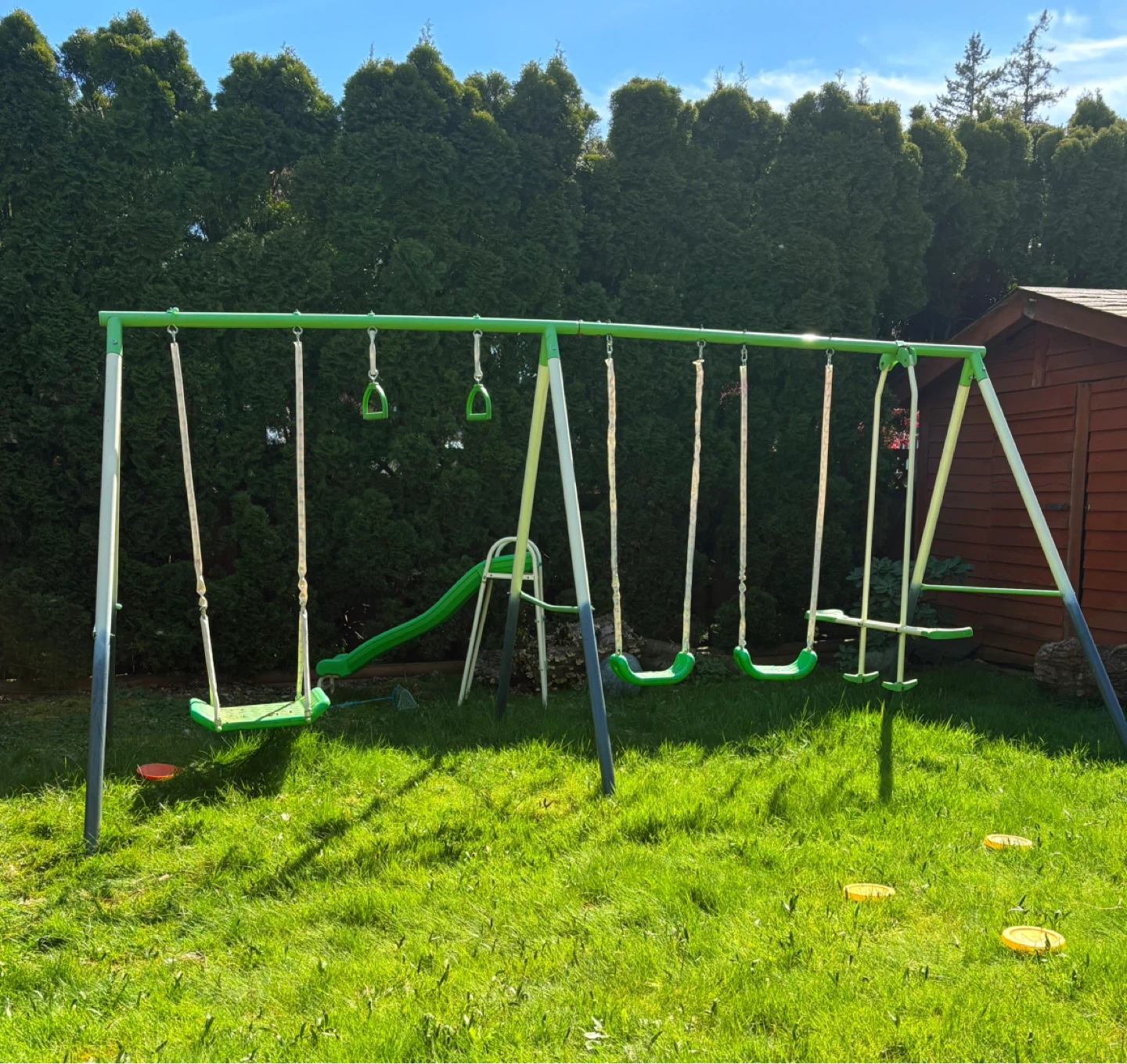 Metal Swing Set( additional accessories & large slide free)