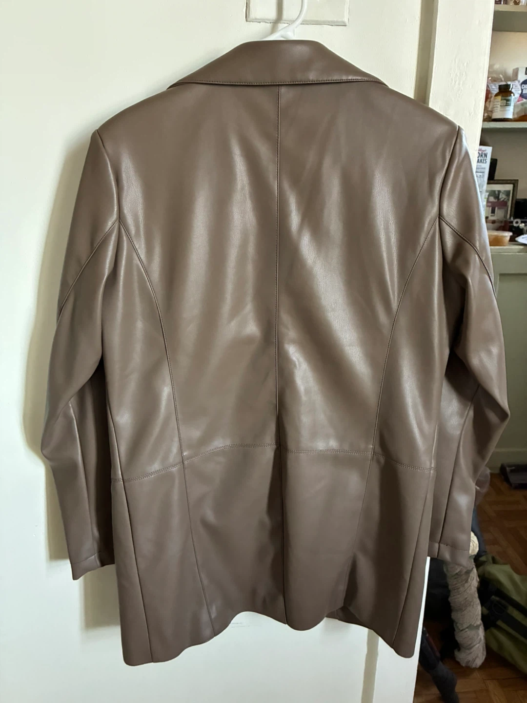 Forever 21 Brown Faux Leather Blazer - photo 2