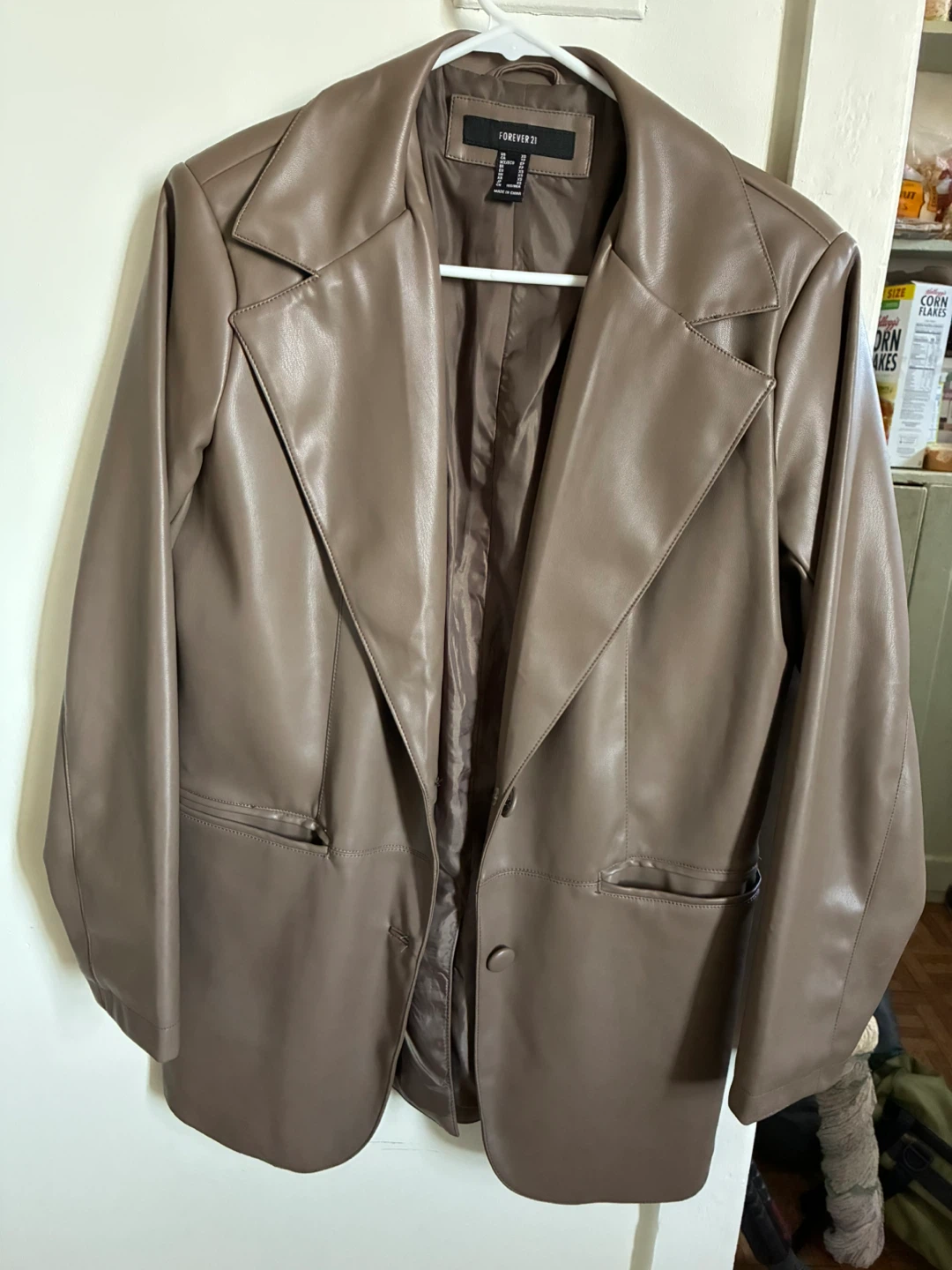 Forever 21 Brown Faux Leather Blazer