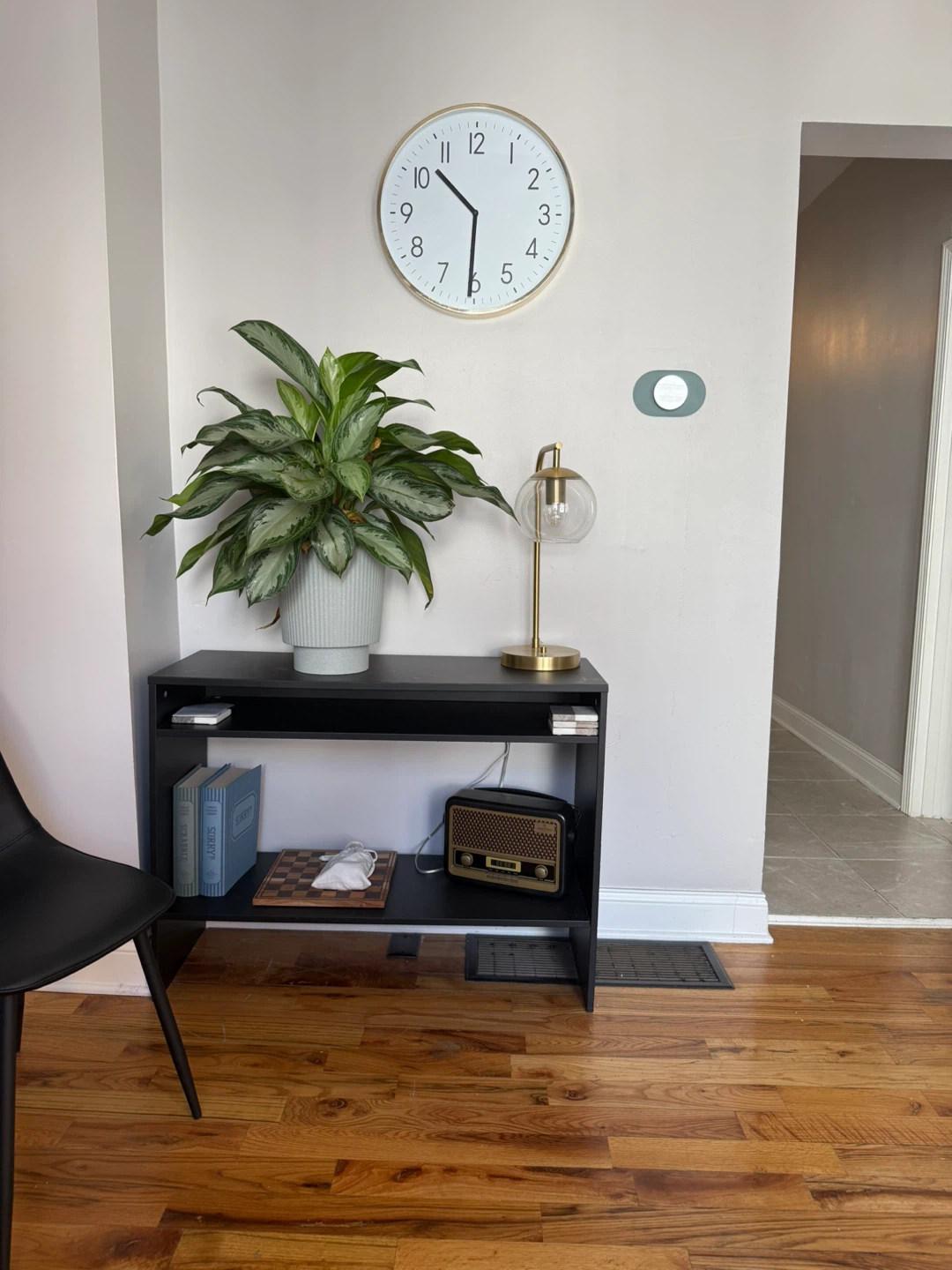 Black Console Table with Storage Shelf - photo 4
