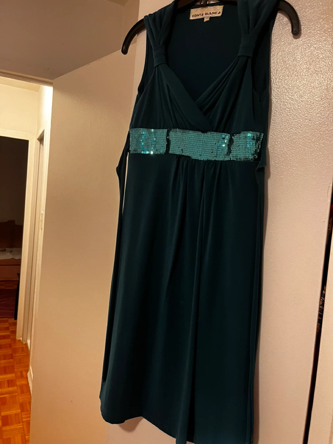Costa Blanca Teal Dress with Sequins S size dark green - photo 4