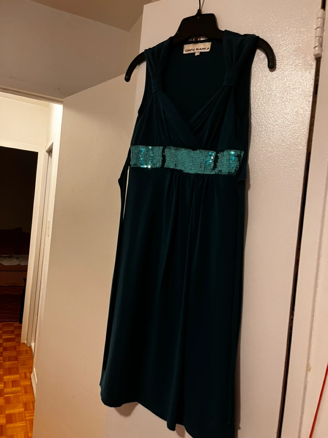 Costa Blanca Teal Dress with Sequins S size dark green - photo 2