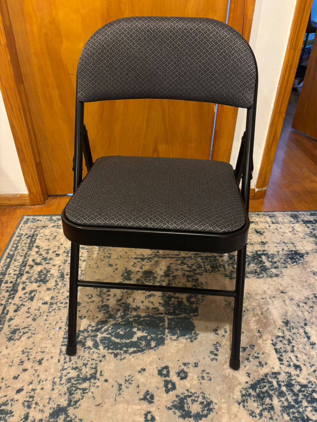 Gray Padded Folding Chair