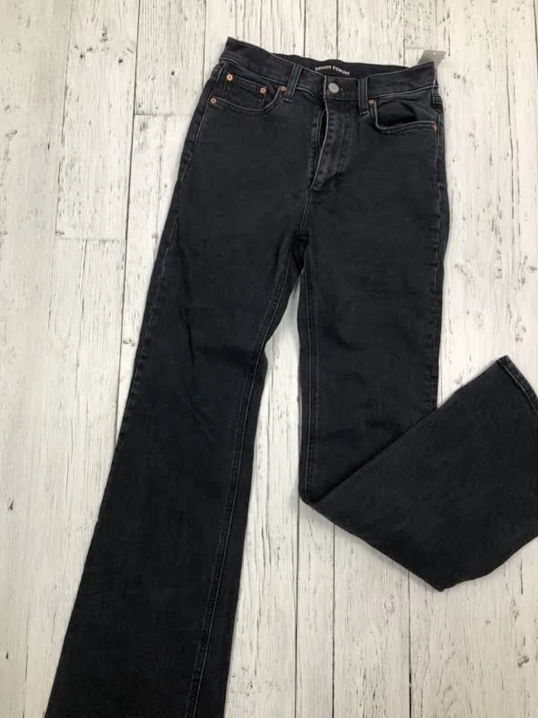 Denim Forum The Twiggy High Rise Flare Jeans Black Size 24