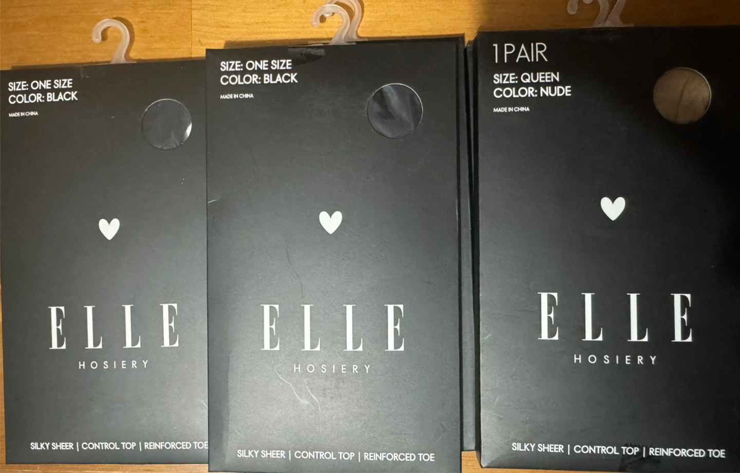 ELLE HOSIERY - S/M/L Black/nude, Queen Nude/black