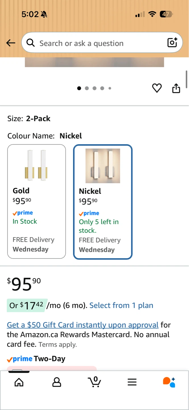 2-Pack LED Wall Sconces, 18W 3000K, Nickel Finish - photo 3