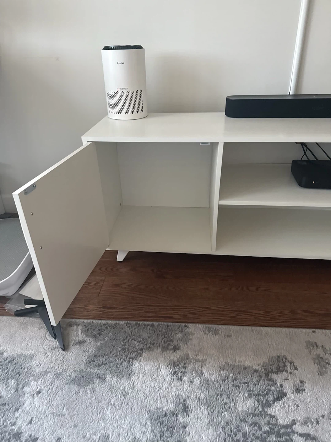 White TV Stand with Storage - photo 3