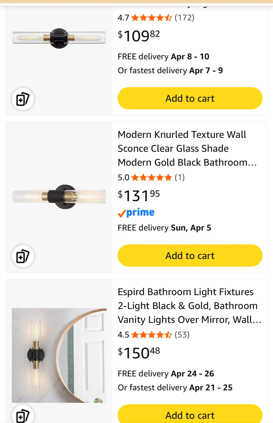 Espird Black & Gold 2-Light Bathroom Vanity Sconce - photo 3