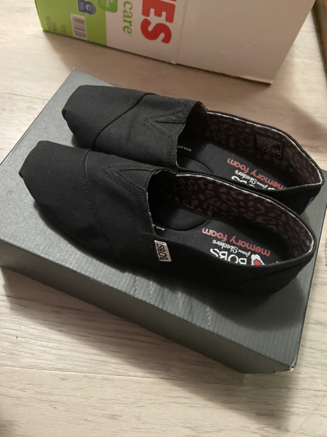 BOBS from Skechers Women's Black Memory Foam Slip-On Shoes