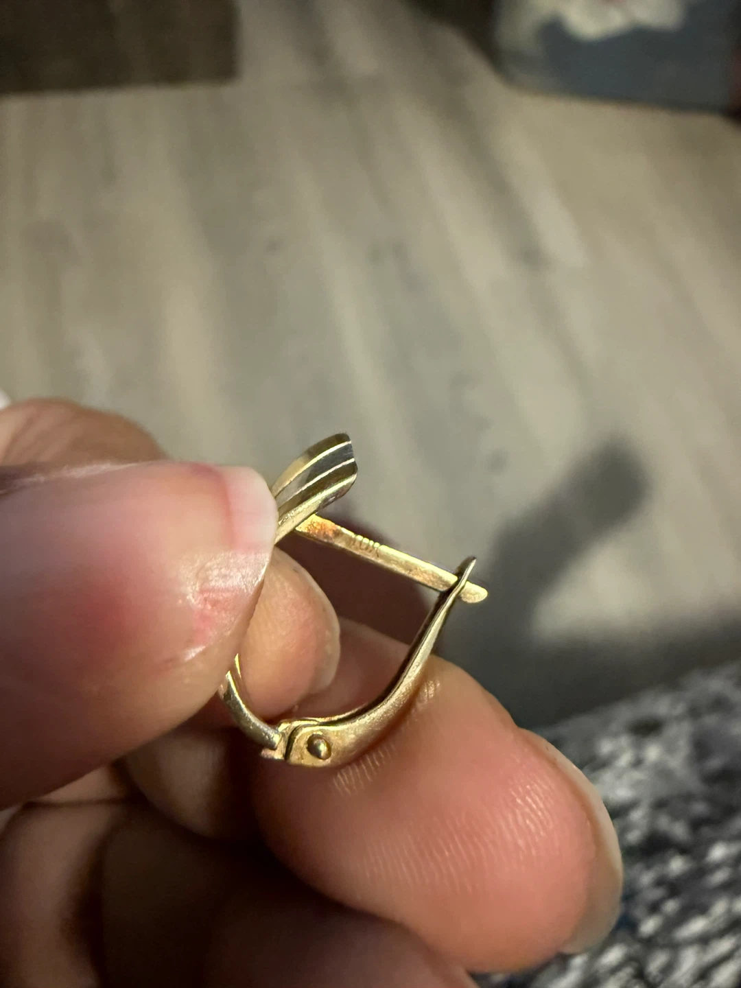 10k Gold two Tone Hoop Earrings - photo 2