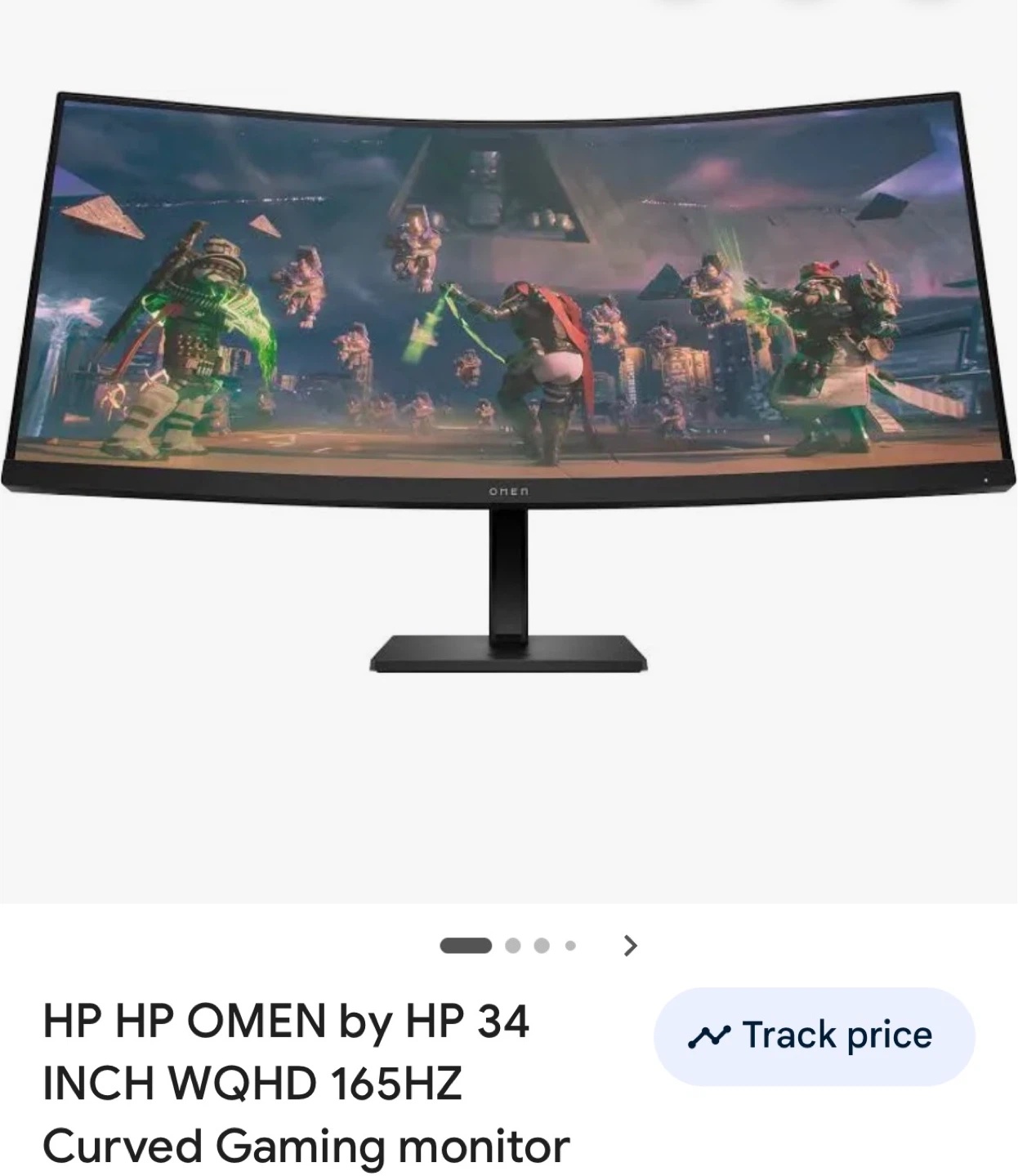 HP OMEN 34 Inch WQHD 165Hz Curved Gaming Monitor