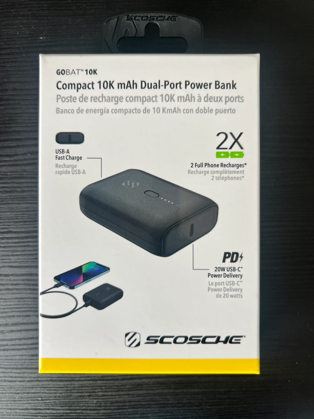 Scosche GO BAT 10K mAh Dual-Port Power Bank