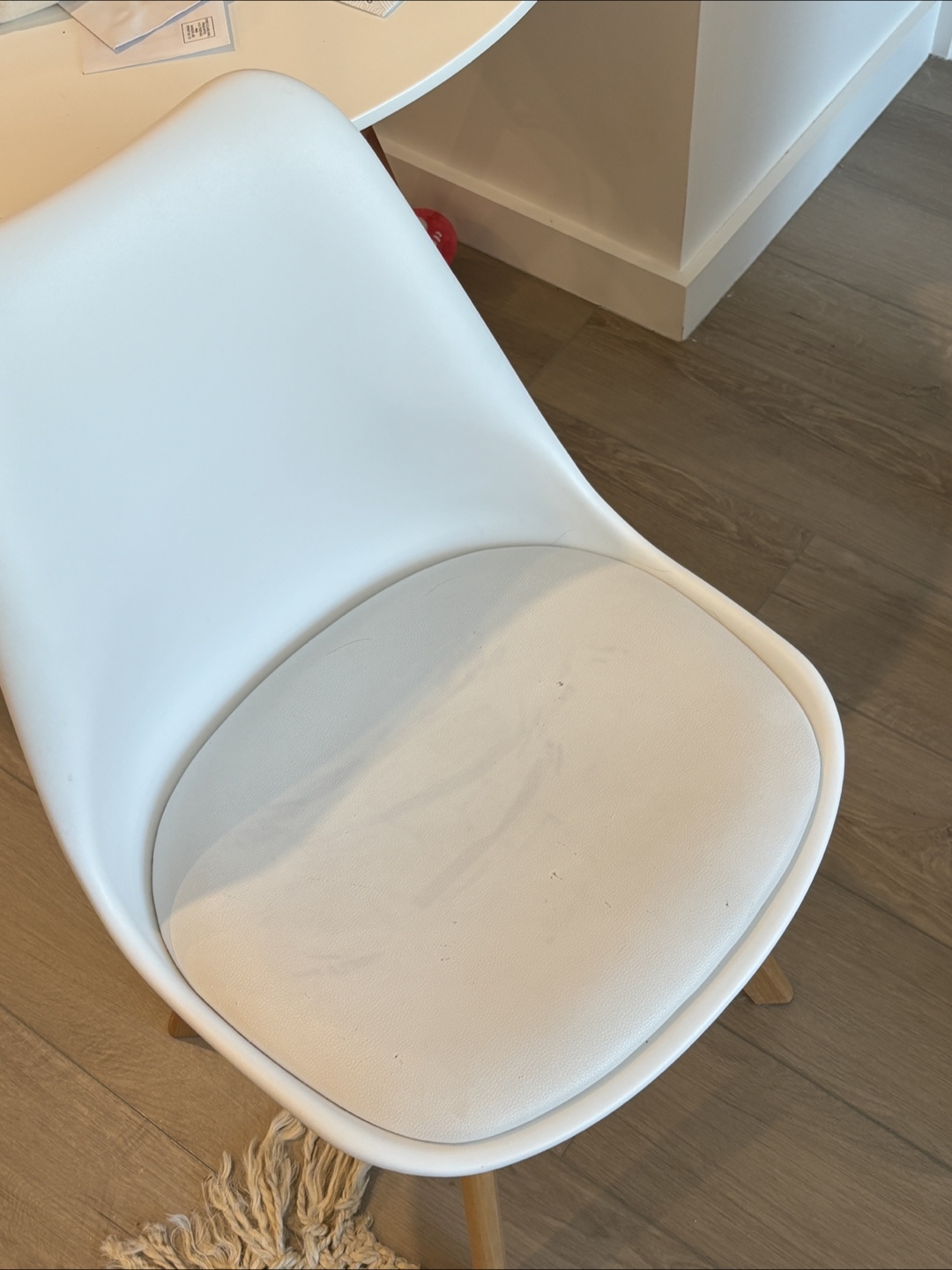 White Dining Chairs with Wood Legs (Set of 4) - photo 2