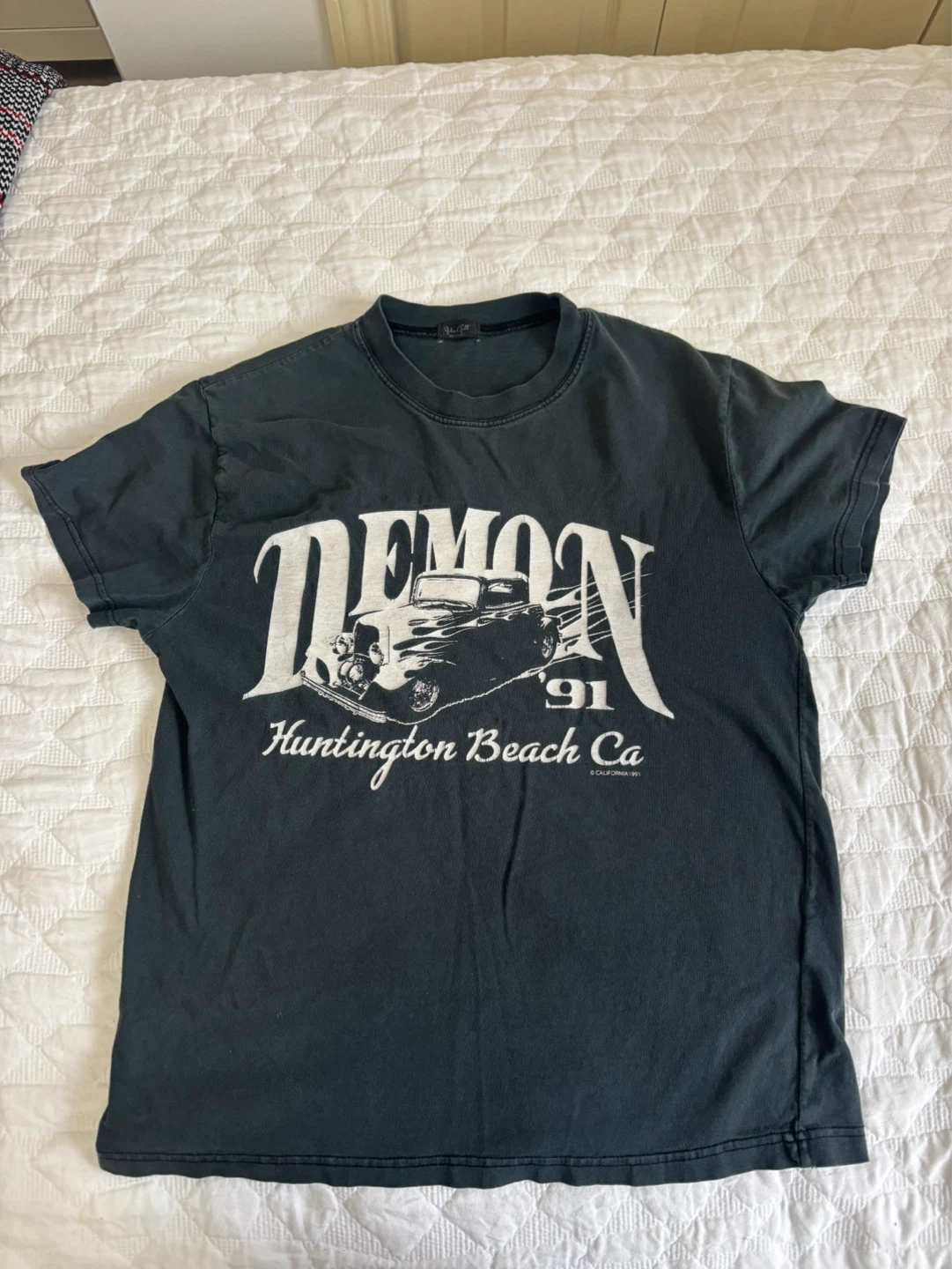 Brandy Melville "DEMON 91" Huntington Beach CA Graphic T-Shirt
