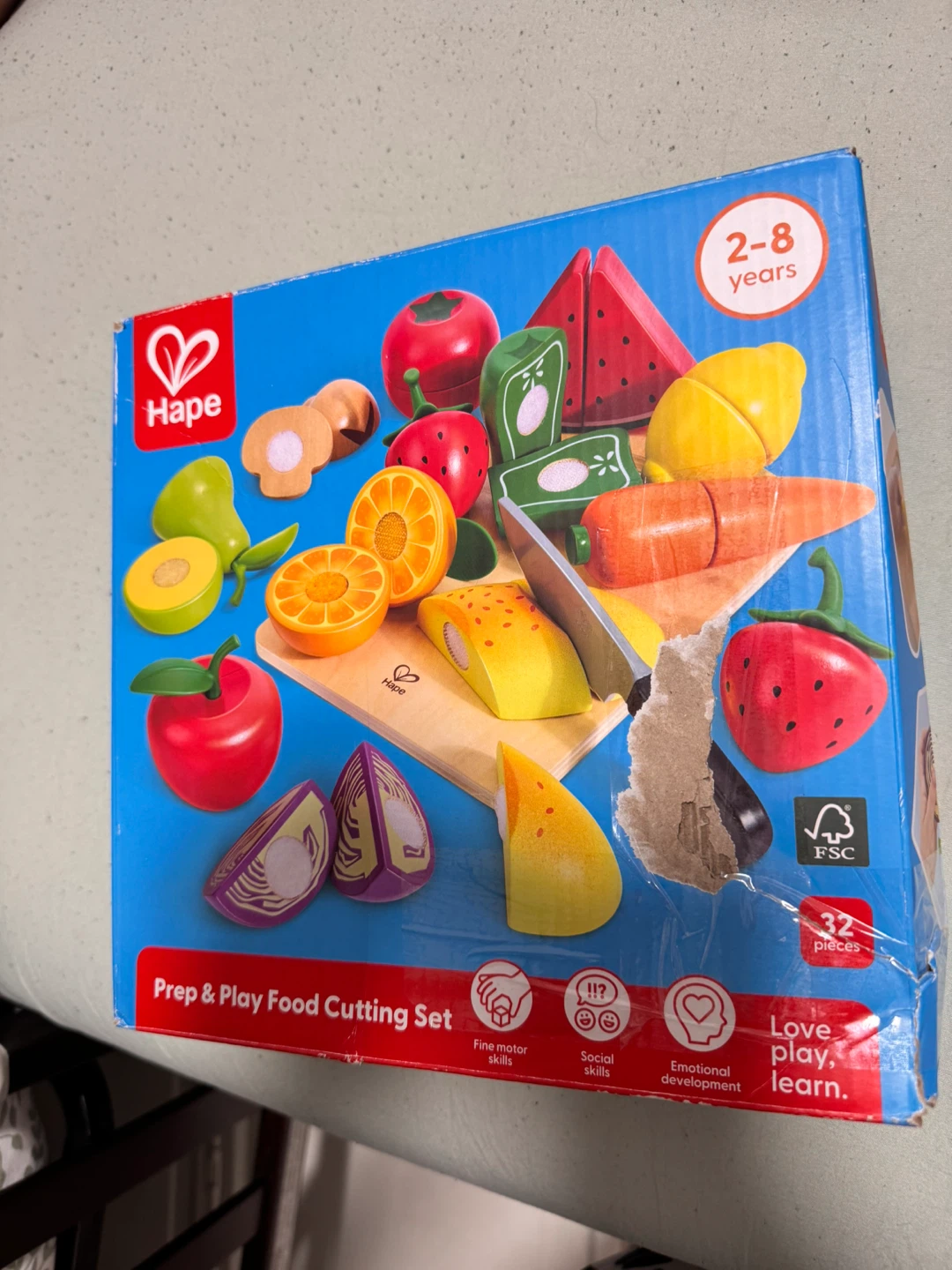 Hape Prep & Play Food Cutting Set - Wooden Play Food - photo 3