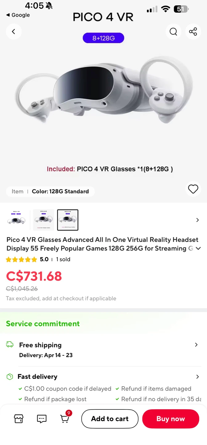 PICO 4 VR Headset 128GB