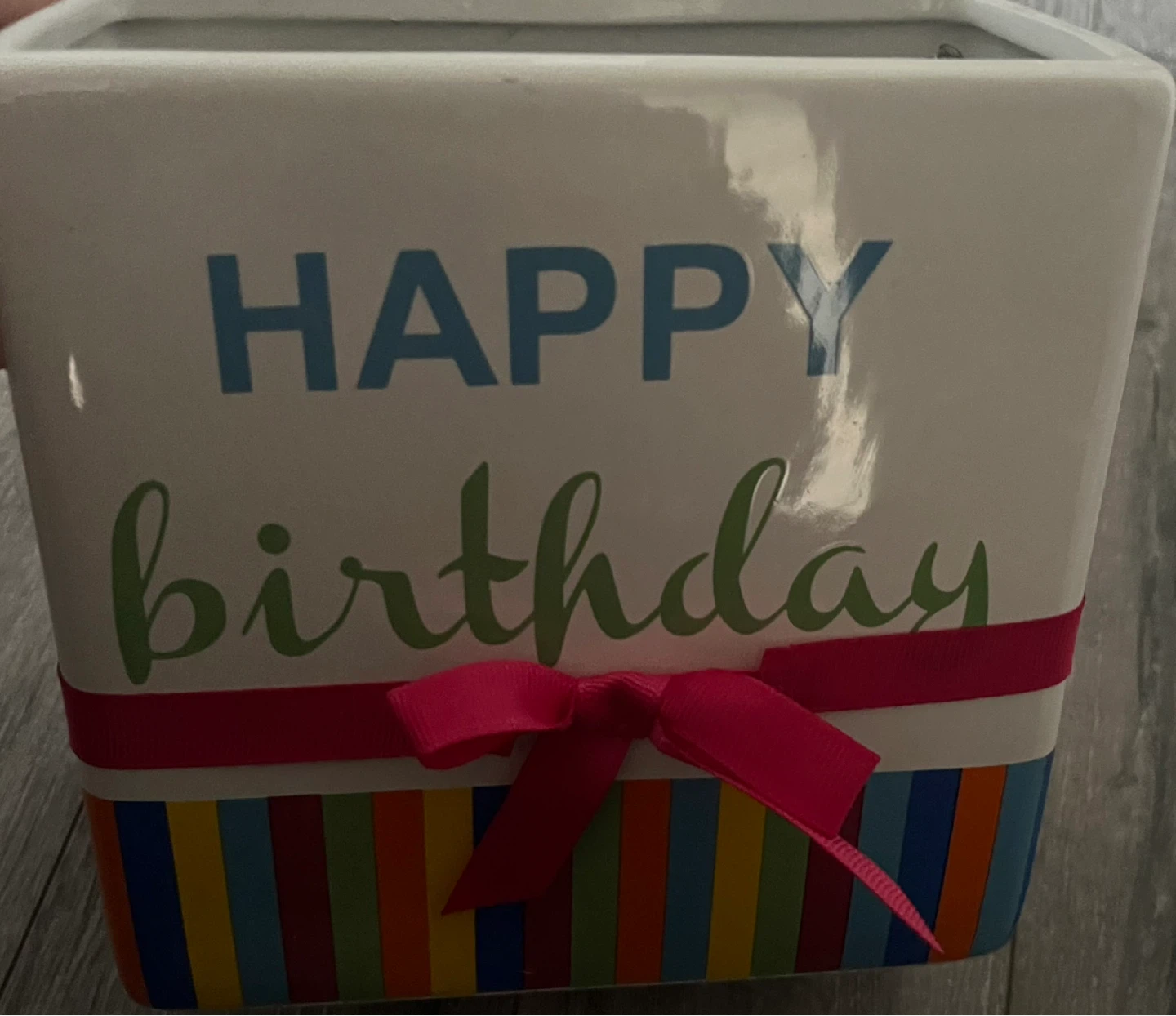 Happy Birthday Square Planter Pot