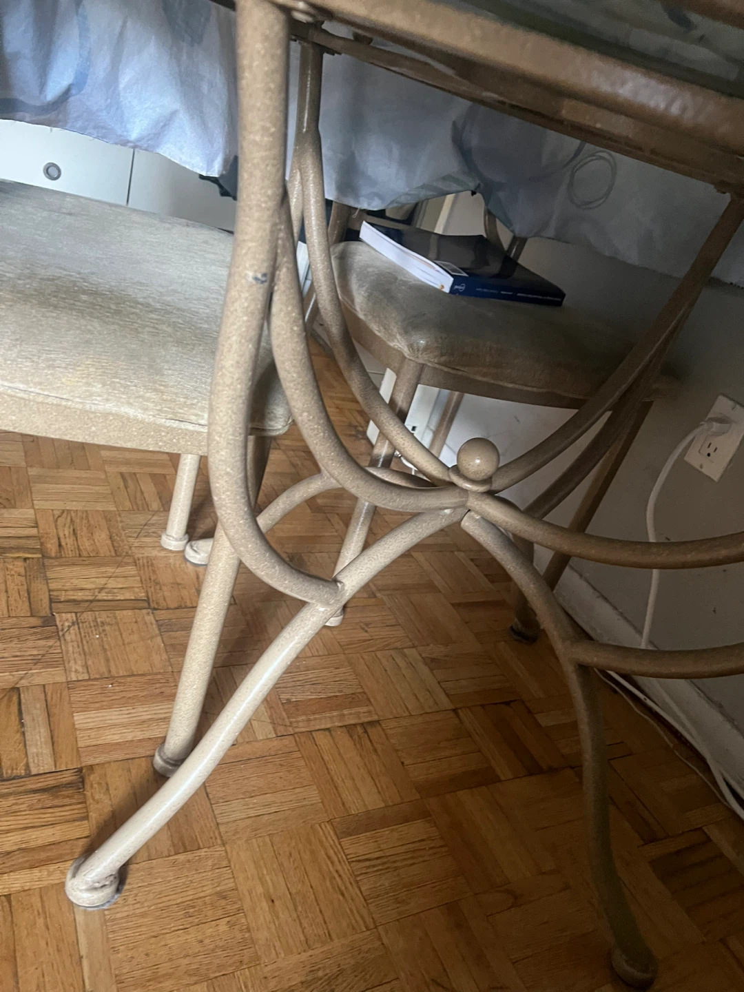 Glass Top Dining Table with Metal Base and Matching Chairs - photo 3