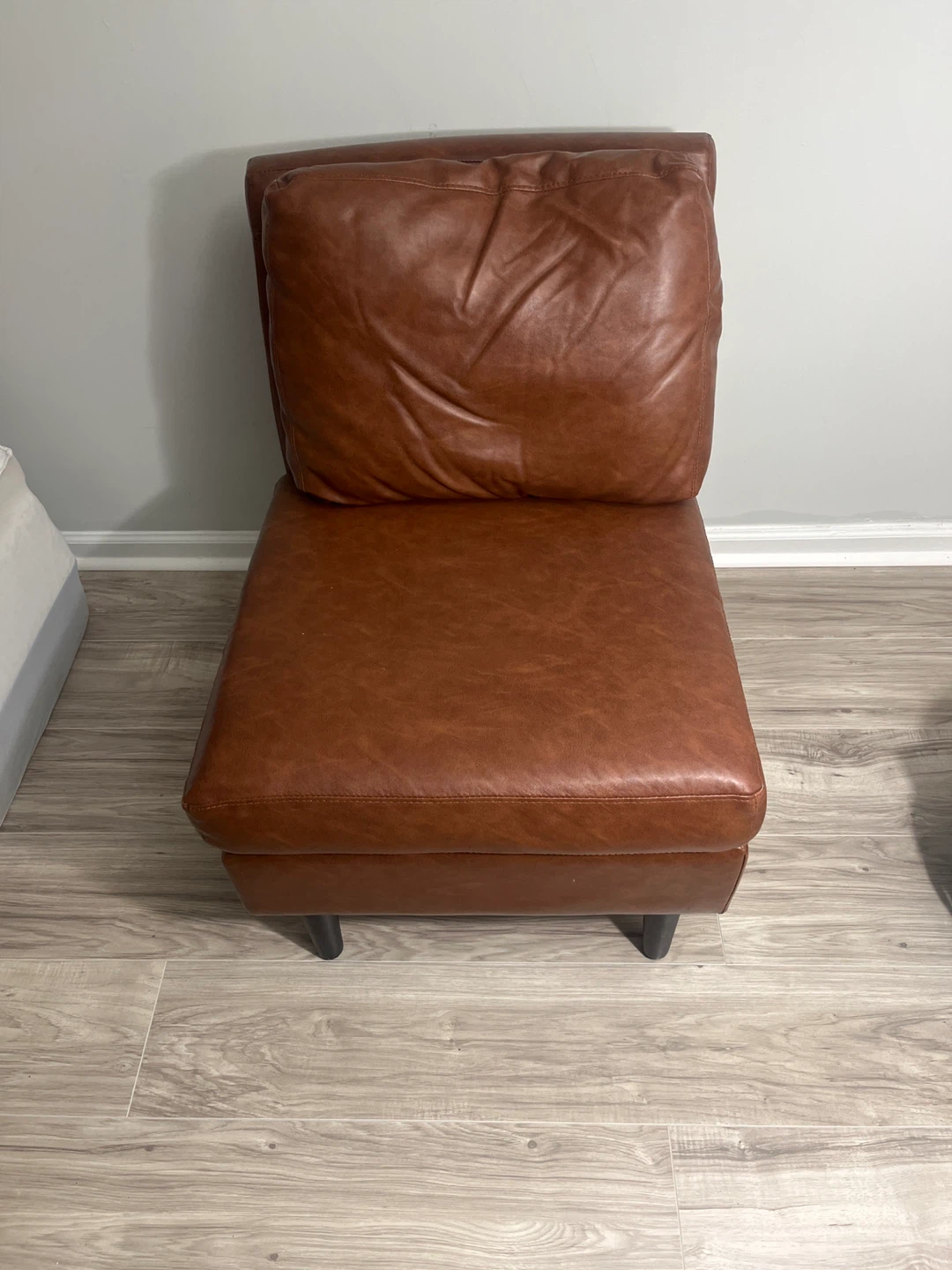 Brown Armless Accent Chair