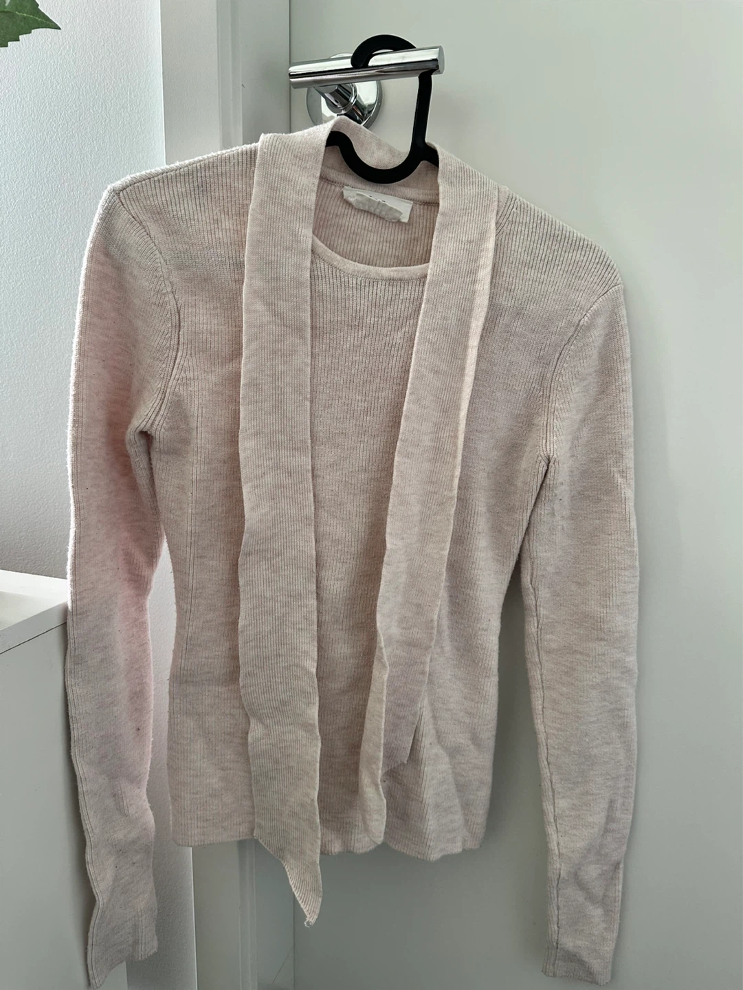 Love Bonito Ribbed Knit Sweater with Scarf Detail - Light Pink - photo 2