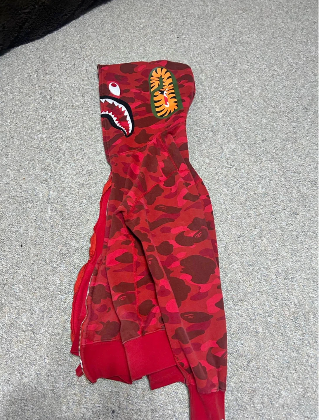 A Bathing Ape Red Camo Shark Full-Zip