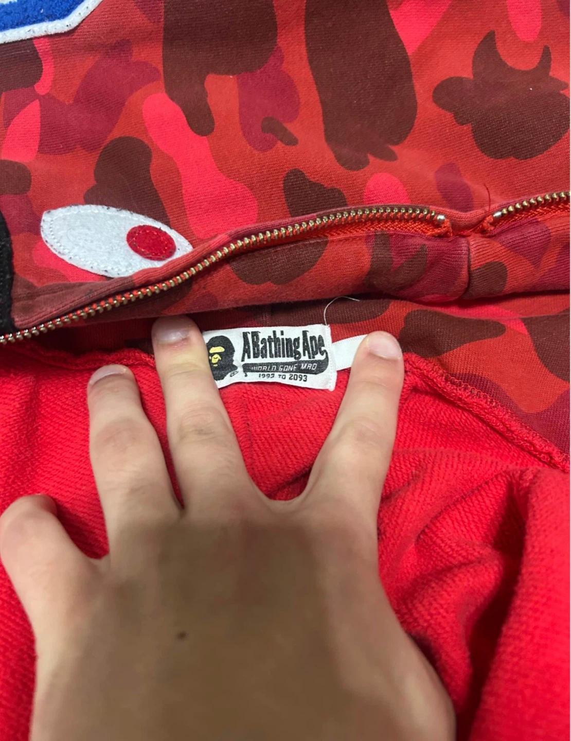 A Bathing Ape Red Camo Shark Full-Zip - photo 2