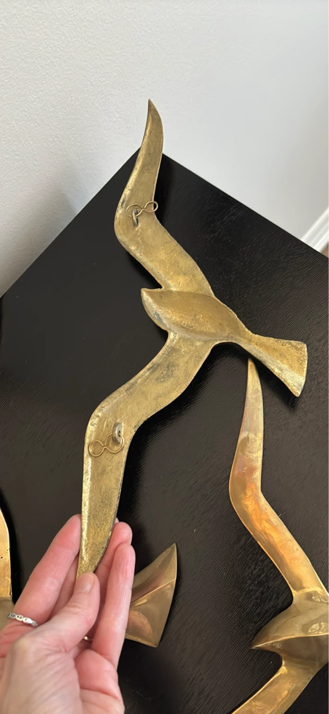 Set of 3 Brass Seagull Wall Art - photo 2