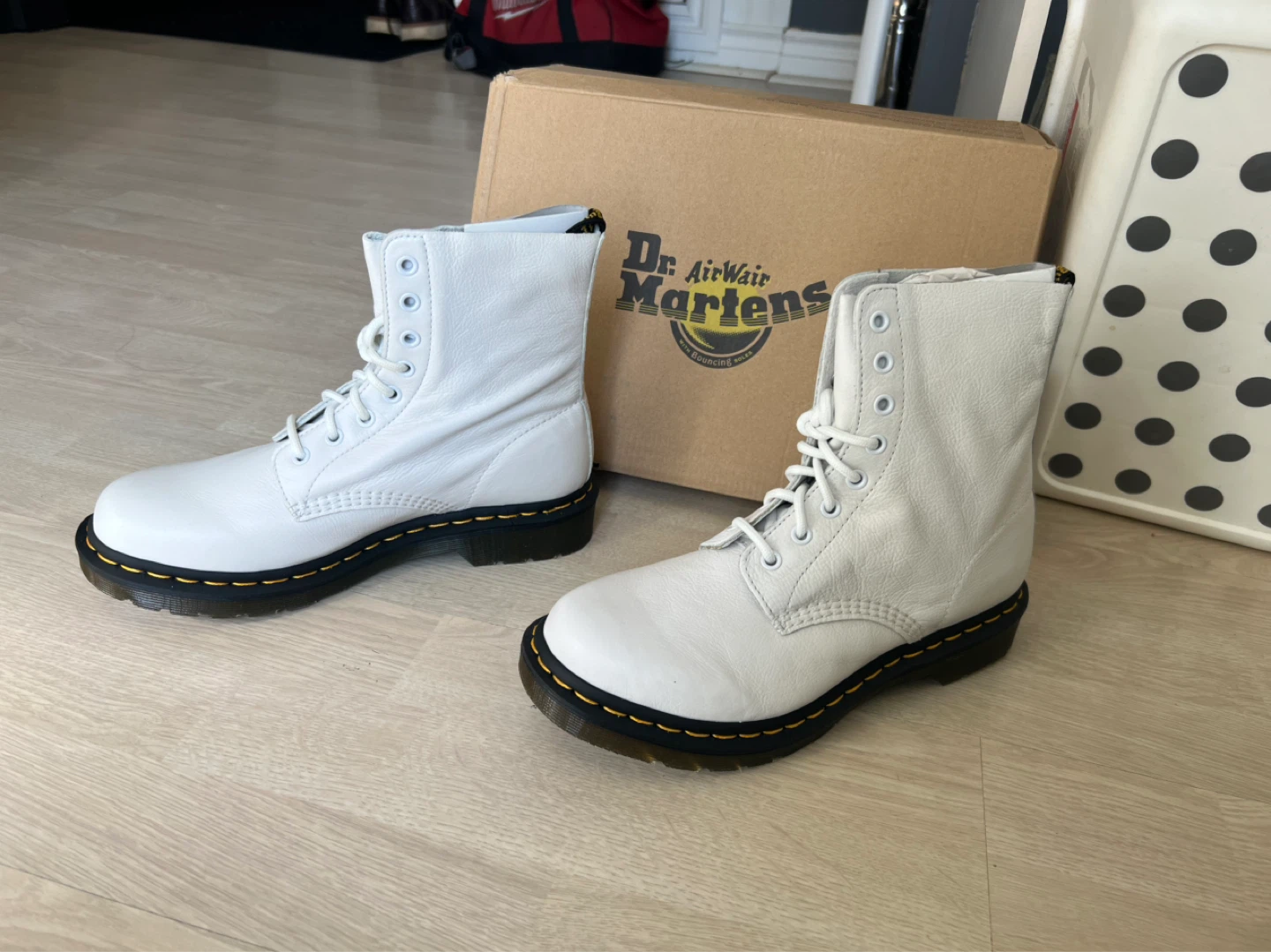 Dr. Martens 1460 Pascal Optical White Leather Boots - photo 2