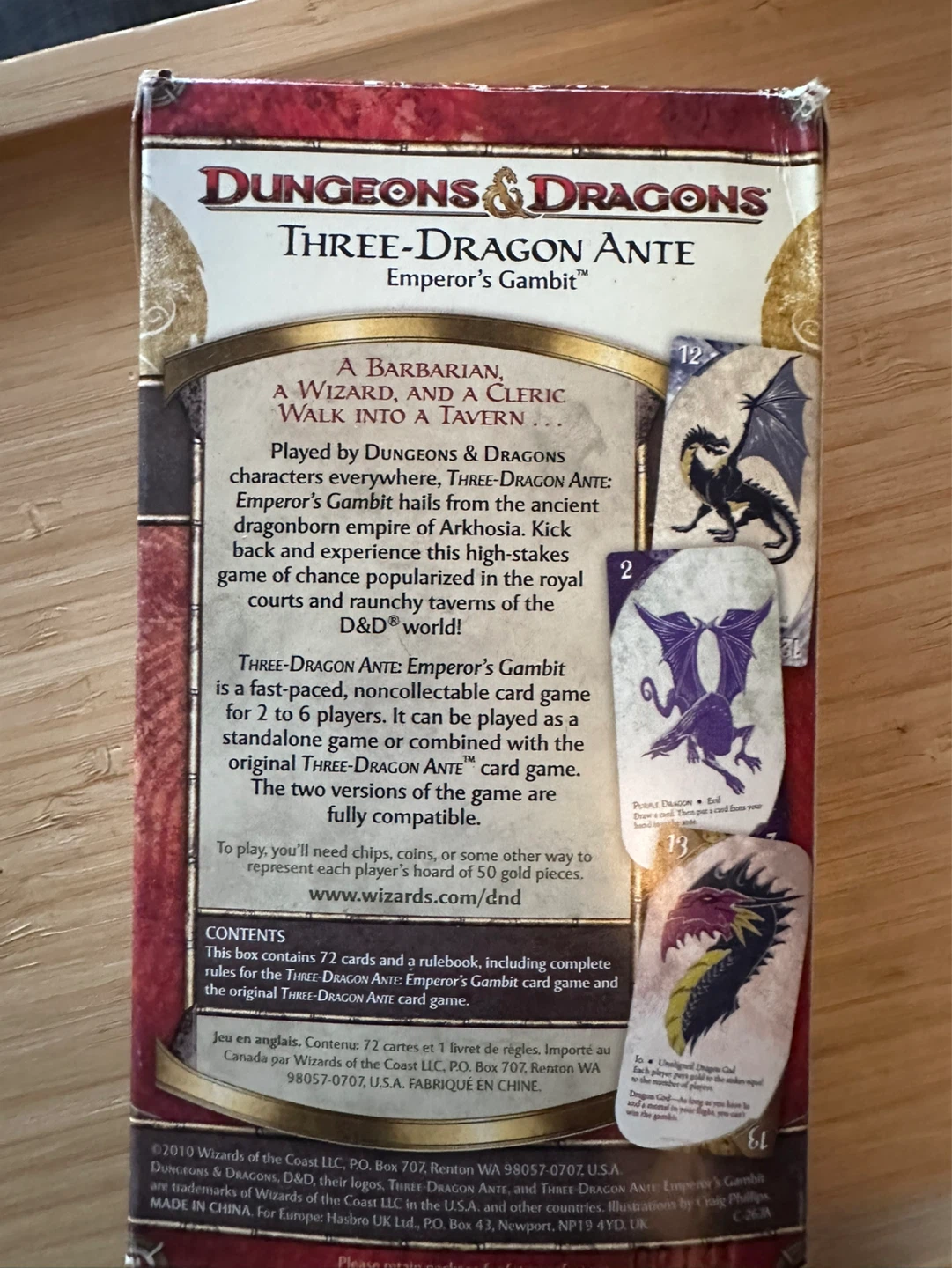 Dungeons & Dragons Three-Dragon Ante Emperor's Gambit Card Game - photo 2