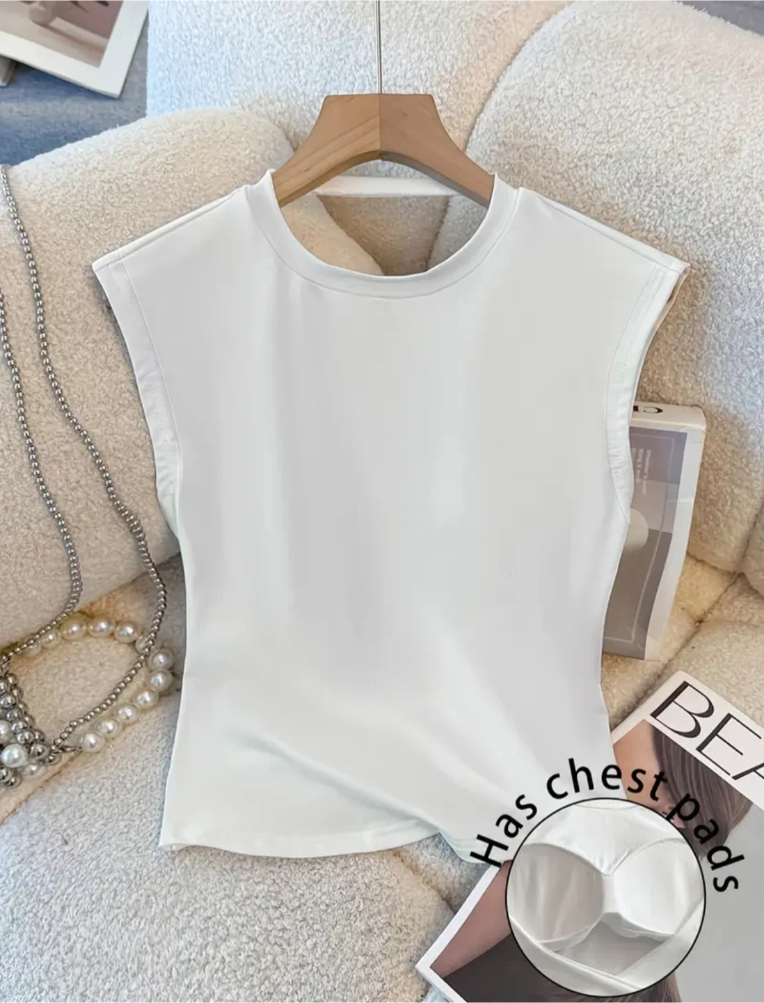 New White Top with Built-in Bra - photo 2