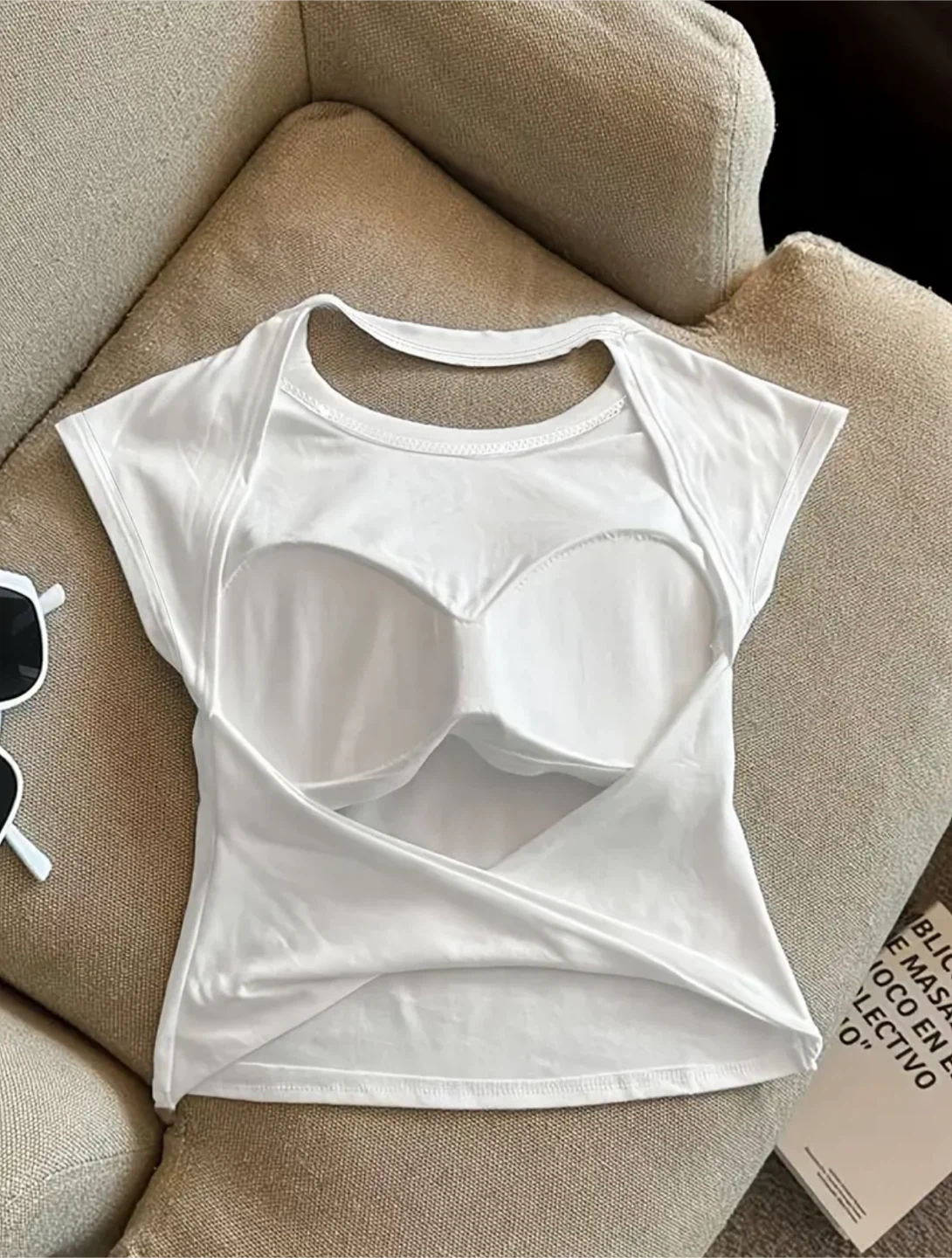 New White Top with Built-in Bra