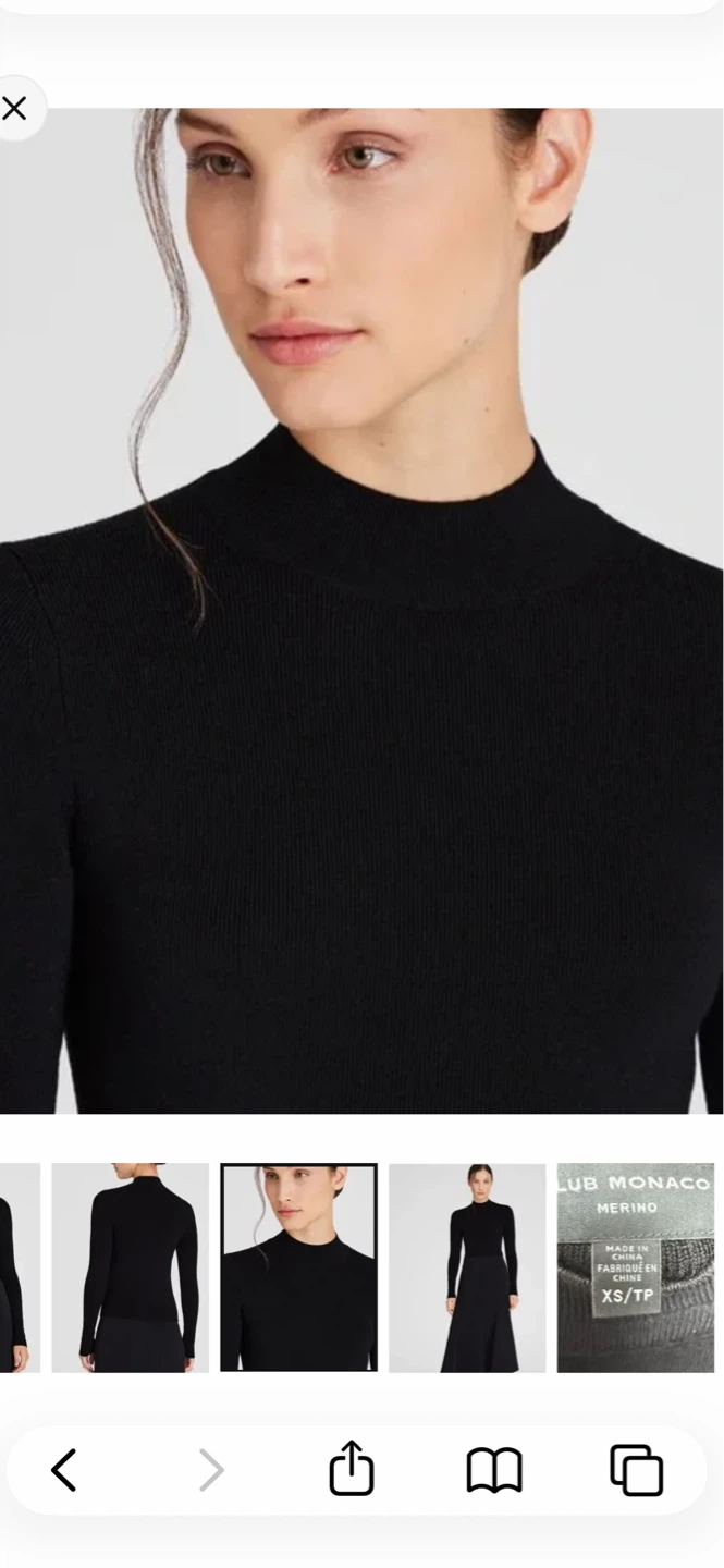 Club Monaco Merino Wool Mock Neck Sweater XS/TP - photo 2