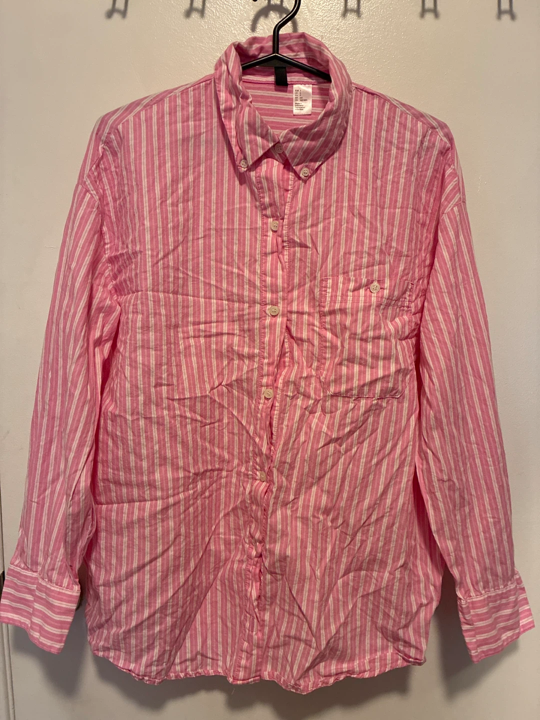 H&M Pink Striped Button-Up Shirt