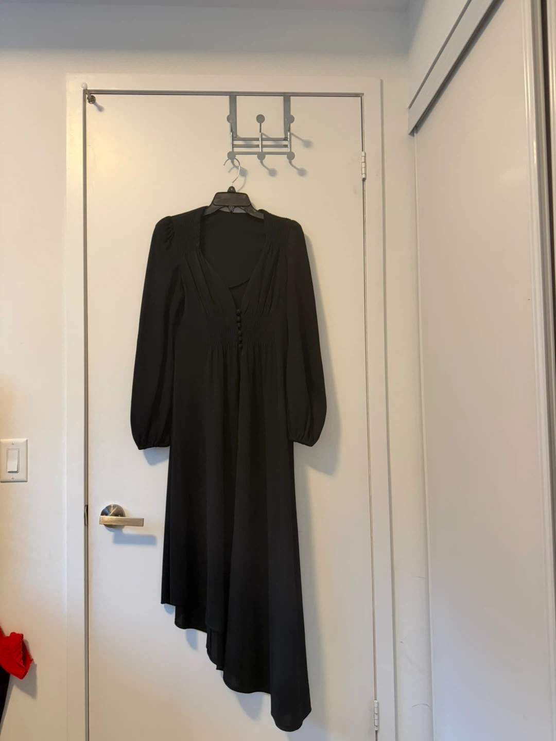 Black Midi Dress with Asymmetrical Hem