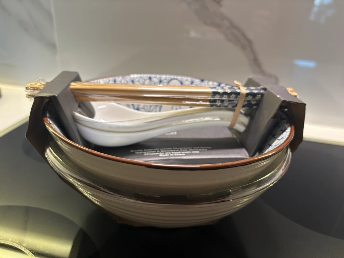 2-Piece Noodle Bowl Set with Chopsticks and Spoon - photo 2