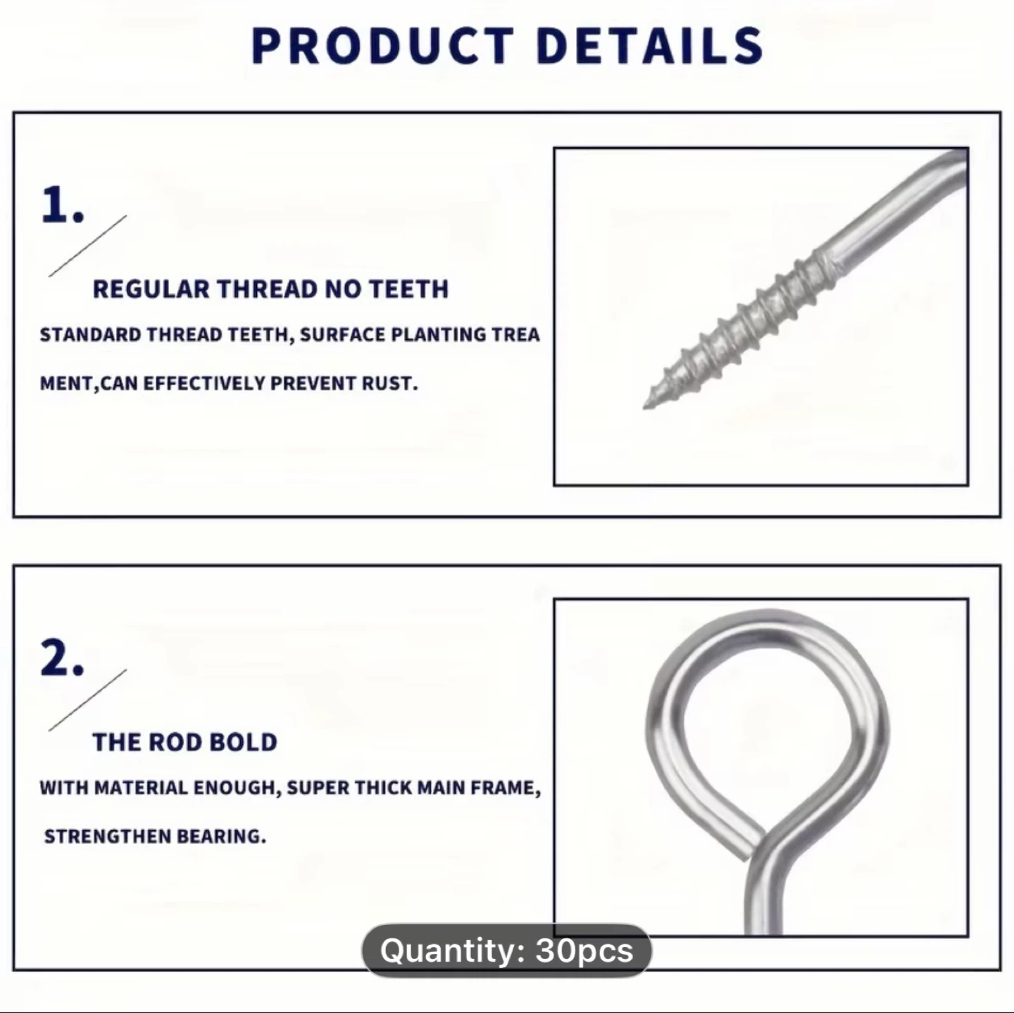 20pcs Heavy Duty Screw-In Eye Hooks - 1.96 Inch - photo 4