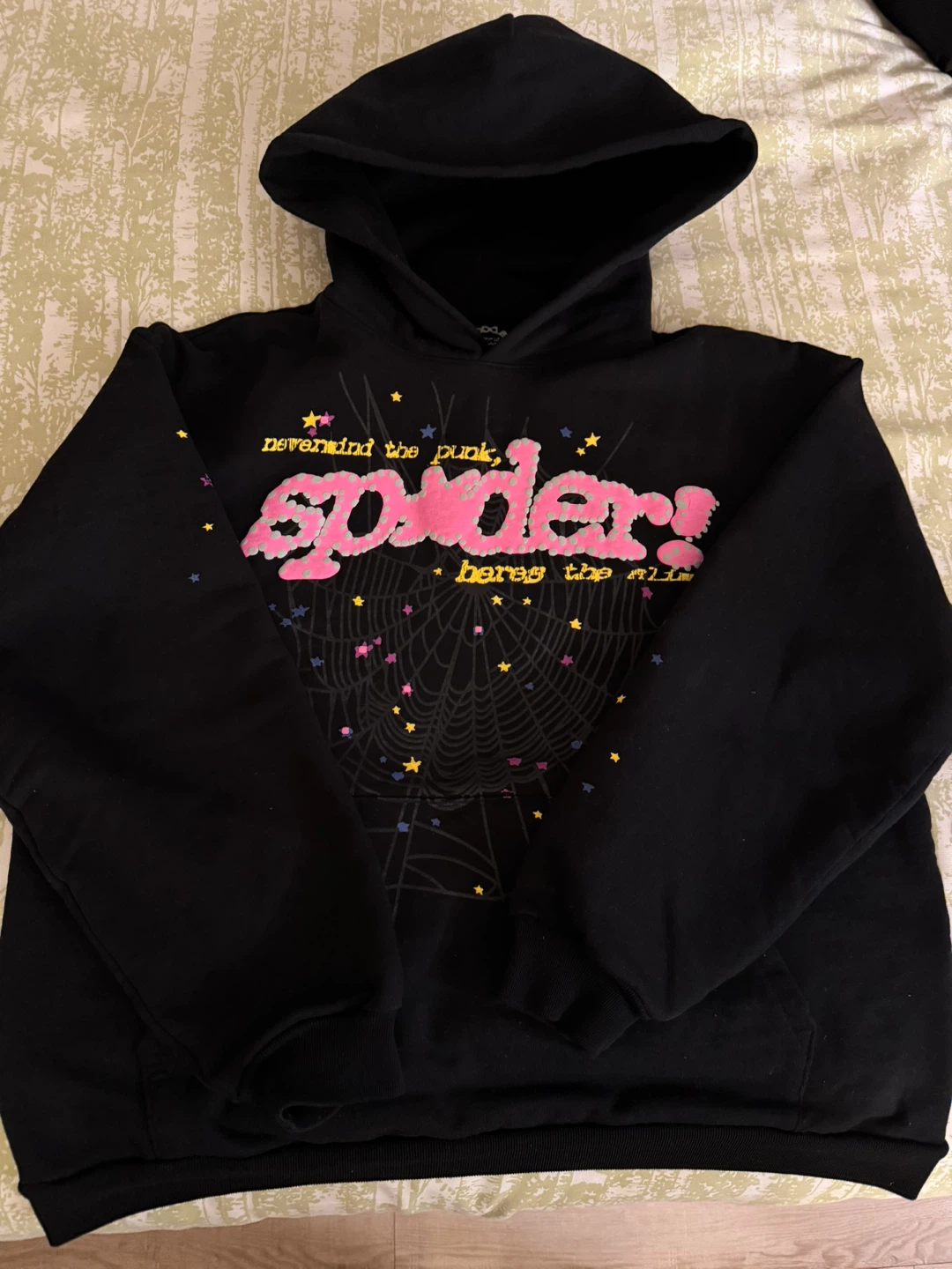 BLACK SP5DER V2 WORLDWIDE HOODIE