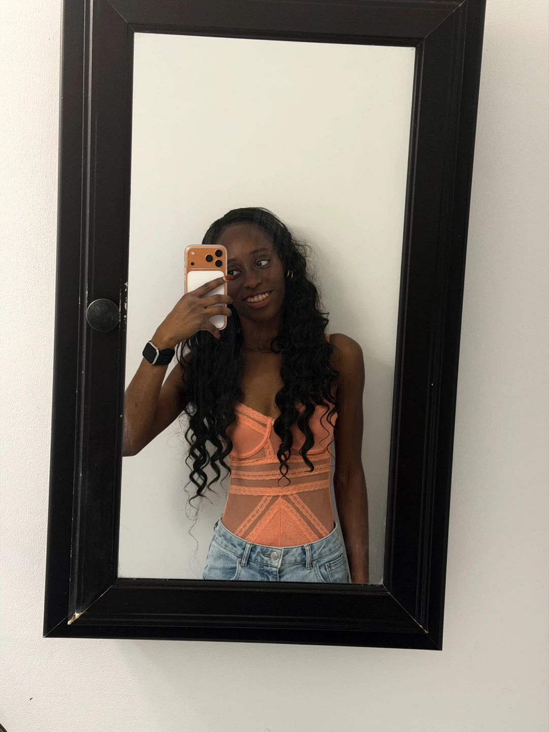 Peach Lace Bodysuit