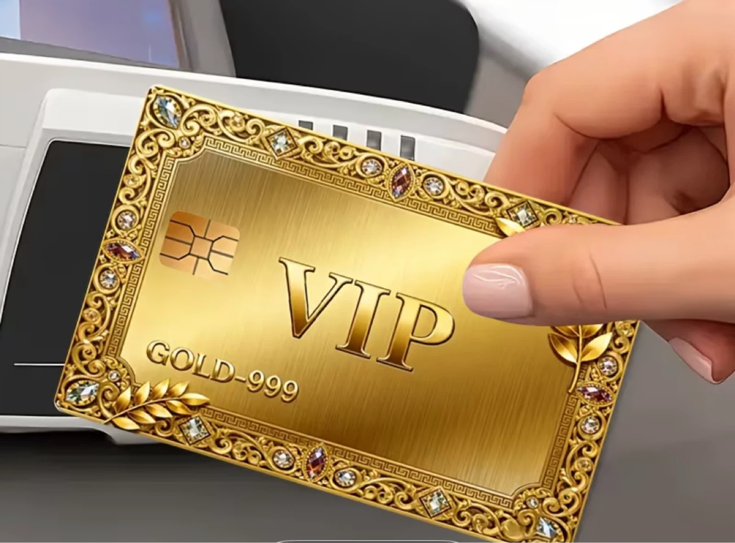 Gold bank card sticker