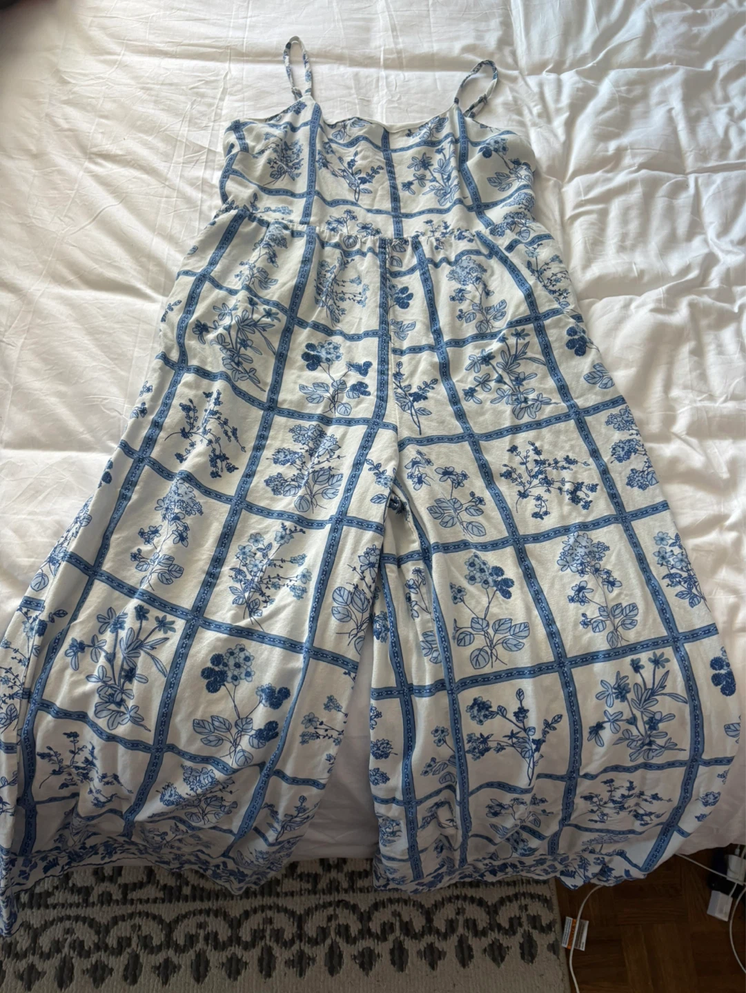 Jopara Floral Jumpsuit XL/TG Blue/White