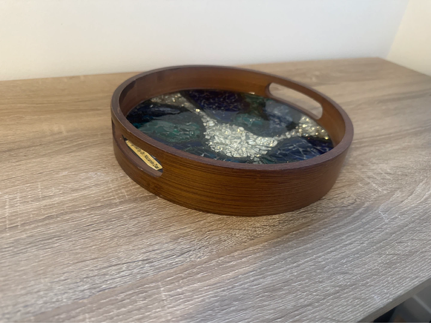 Handmade Decorative glass and resin Serving Tray - photo 2