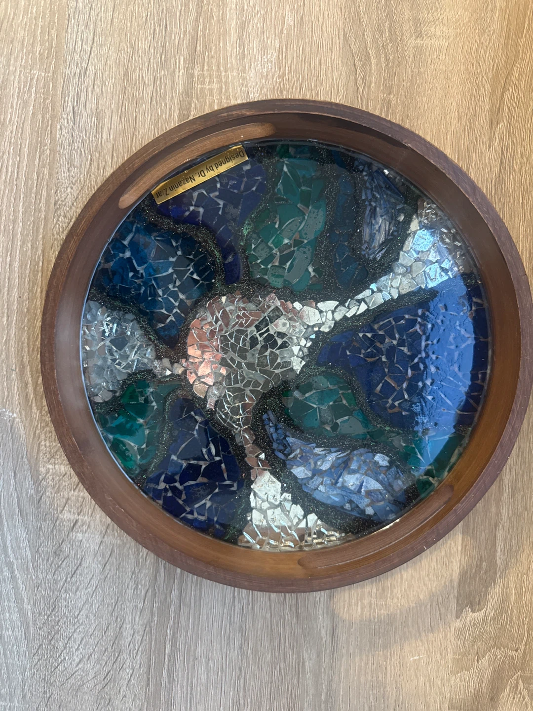 Handmade Decorative glass and resin Serving Tray - photo 3