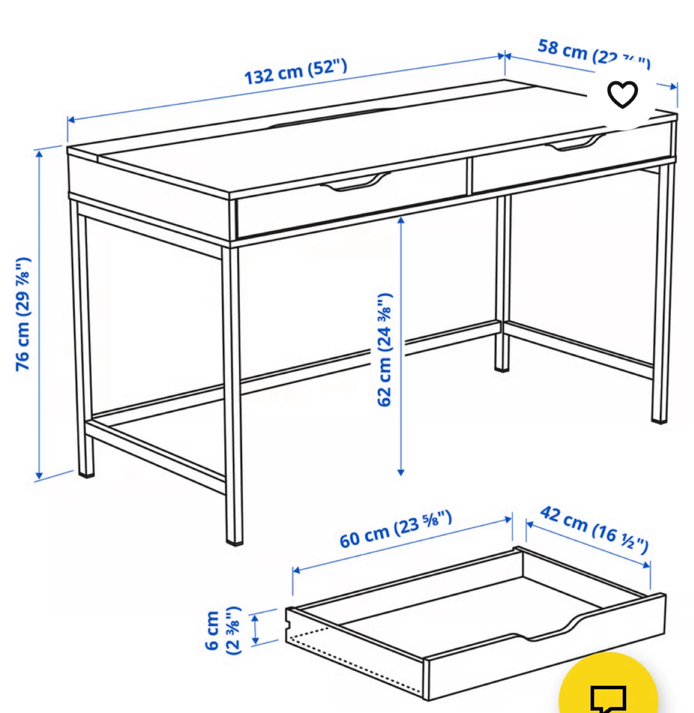 IKEA ALEX desk with drawers - photo 3