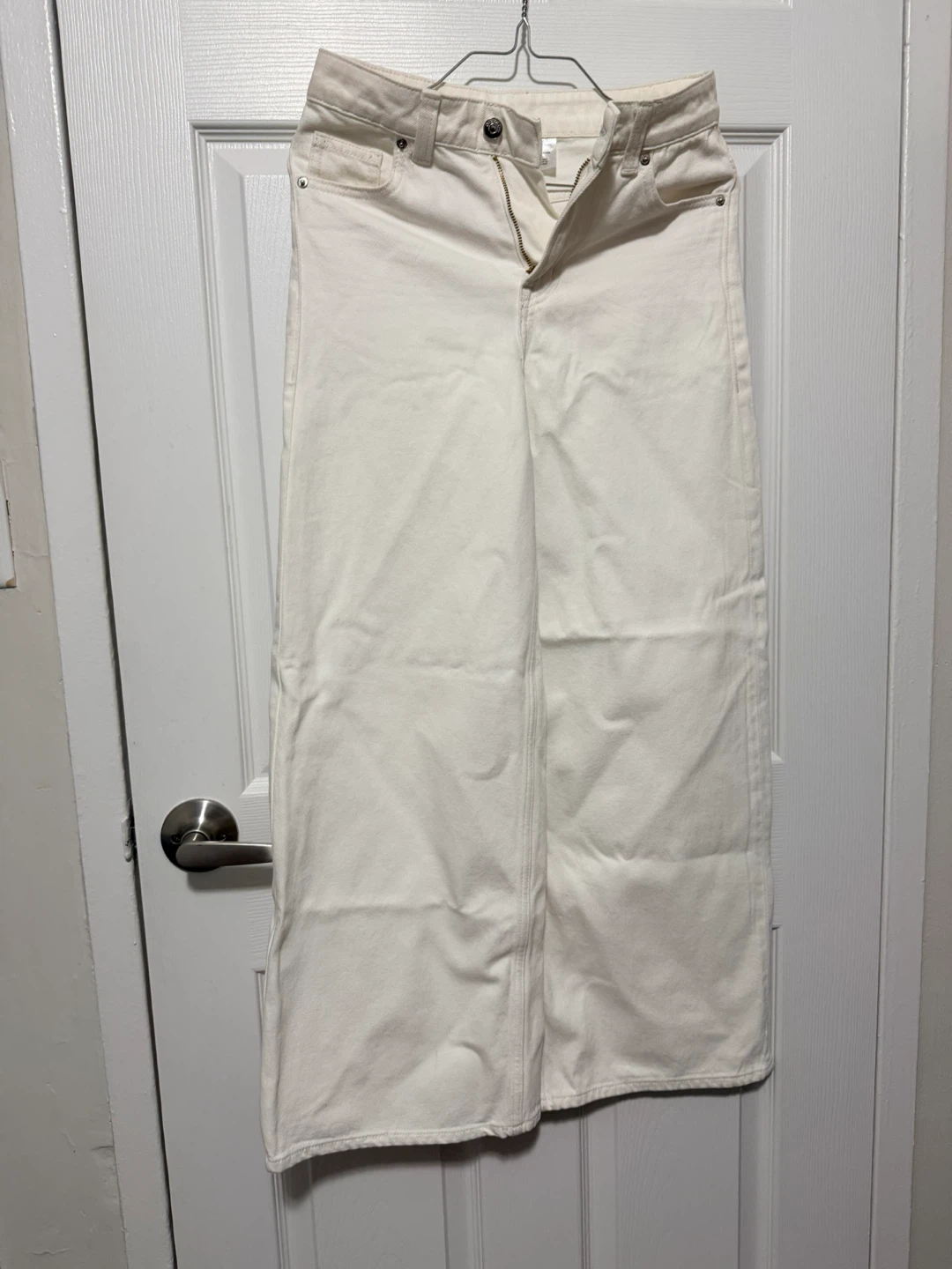 H&M white Wide Leg Jeans Size 0